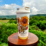 Sunflower Design Classy Coffee Mug Flask 520ML - Image 3
