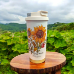 Sunflower Design Classy Coffee Mug Flask 520ML - Image 4