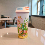 Pink Flower Design Classy Coffee Mug Flask 520ML - Image 4